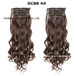Hair Extension Set Manufacturer - 7-Piece Heat Resistant Synthetic Wavy Wefts 17 Clips