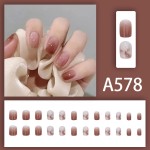 Press-On Nails Factory - Wholesale 24pcs Premium Coffin Design ABS Transparent Short High-End Glitter Stiletto