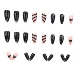Press-On Coffin Nails Manufacturer - Wholesale 3D Almond Oval Pattern ABS Acrylic French Style Nail Art