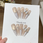 Nail Art Manufacturer - Gu Qianjin Baiyueguang Ins Pure Lust French Sparkling Cat Eye Bow Diamond Pearl