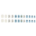 Press-On Nails Factory - Wholesale 24pcs Premium ABS Coffin Design Blue Sunset Tree Trunk Bird Square