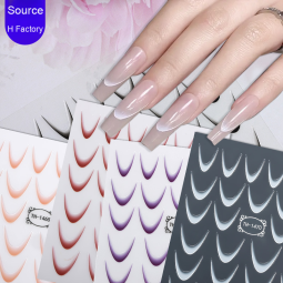 Nail Stickers Factory - Zhengxiang Gradient French 3D Hot-Selling INS Adhesive Decorations DIY