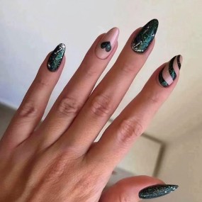 Press-On Coffin Nails Manufacturer - Wholesale 3D Almond Oval Pattern ABS Acrylic French Style Nail Art