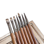 Nail Art Brush Supplier - Professional Gradient Liner Set High-End Ombre Walnut Wood Flat Brush