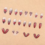 Press-On Nails Manufacturer - Red Glitter Halloween Candle Flame Vintage Elegance Fashion