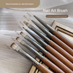 Nail Art Brush Supplier - Professional Gradient Liner Set High-End Ombre Walnut Wood Flat Brush