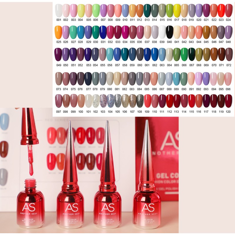 Gel Polish Set Manufacturer - AS Professional 120 Colors Salon Kit with LED Lamp Base Top Coat