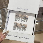 Manicure Set Supplier - High-End Luxury Crooked Heart Diamond Smile French Cat Eye Misty Flower Polish