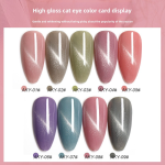 Magnetic Nail Polish Factory - 2024 High Gloss Japanese Style 9 Colors Red Bottle Cat Eye LED Lamp