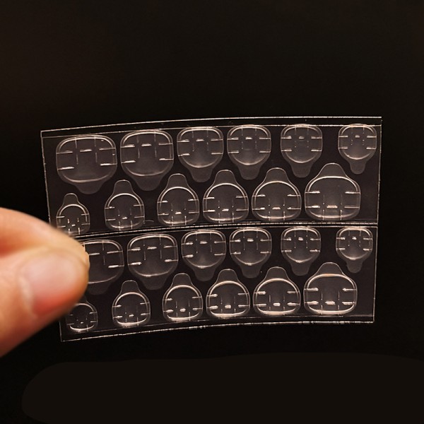 Nail Adhesive Tape Supplier - 24 Pcs Waterproof Transparent Jelly Double-Sided for Manicure Pedicure
