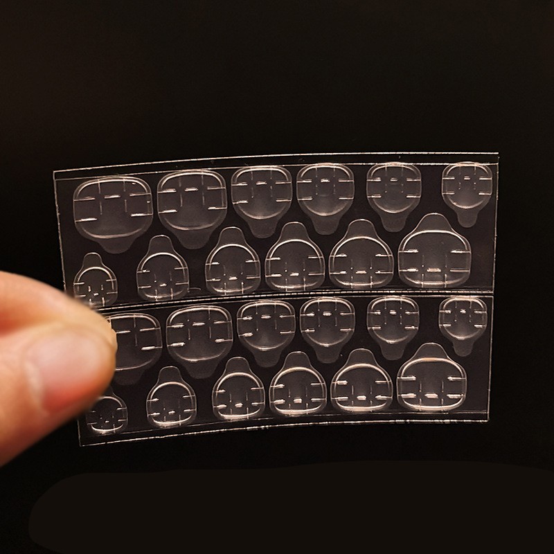 Nail Adhesive Tape Supplier - 24 Pcs Waterproof Transparent Jelly Double-Sided for Manicure Pedicure