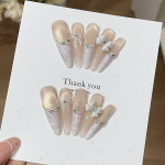 Nail Art Manufacturer - Gu Qianjin Baiyueguang Ins Pure Lust French Sparkling Cat Eye Bow Diamond Pearl