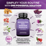 Resveratrol Capsules Supplier - OEM/ODM 100% Natural Ingredients NAD+ Berberine Quercetin 14in1