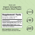Ashwagandha Capsules Supplier - Linnuo Ashwagandha Vitamin C Herbal Supplements Capsules 60 Pills Bottle