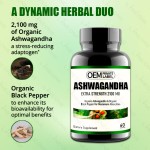 Ashwagandha Capsules Supplier - Linnuo Ashwagandha Vitamin C Herbal Supplements Capsules 60 Pills Bottle
