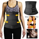 Waist Trainer Manufacturer - Fieste New Design Quality Black 3 Belt Neoprene Waist Tummy Wrap