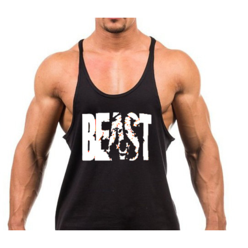 Fitness Tank Top Manufacturer - Factory Custom logo Plus Size Custom Fitness Gym Tank Top Men Sports