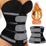 Waist Trainer Manufacturer - Fieste New Design Quality Black 3 Belt Neoprene Waist Tummy Wrap