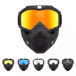Motorcycle Mask Supplier - One Full Face Wind Dust Proof Mask with Detachable Goggles Half Helmet
