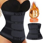 Waist Trainer Manufacturer - Fieste New Design Quality Black 3 Belt Neoprene Waist Tummy Wrap