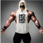 Workout Tank Tops Factory - Men Workout Hooded Tank Tops Sports Bodybuilding Stringer Cap Pocket