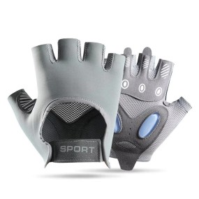 Fitness Gloves Supplier - Anti Slip Leather Half Finger Breathable Liquid Silicone Shockproof Training