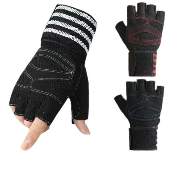 Fitness Gloves Factory - GYM Dumbbell Horizontal Bar Heavy Duty Non-slip Wrist Guard Half-finger Gloves