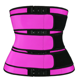 Waist Trainer Manufacturer - Fieste New Design Quality Black 3 Belt Neoprene Waist Tummy Wrap