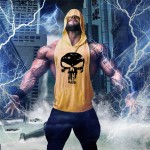Bodybuilding Tank Top Manufacturer - Custom Cotton Mens Breathable Hooded Sleeveless Vest Gym Stringers