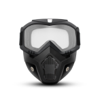 Motorcycle Mask Supplier - One Full Face Wind Dust Proof Mask with Detachable Goggles Half Helmet