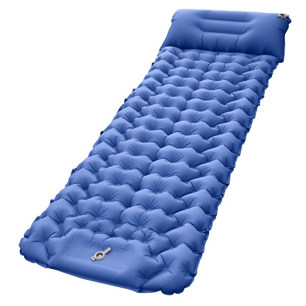 Sleeping Pad Supplier - Camping Sleeping Pad Ultralight Camping Mat with Pillow Built-in Foot Pump Inflatable