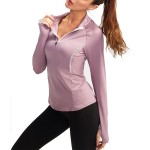 Pullover T Shirts Manufacturer - Top Selling Women 1/4 Zip Pullover Quarter T-shirts Long Sleeve Sport