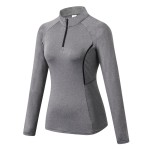Pullover T Shirts Manufacturer - Top Selling Women 1/4 Zip Pullover Quarter T-shirts Long Sleeve Sport