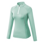 Pullover T Shirts Manufacturer - Top Selling Women 1/4 Zip Pullover Quarter T-shirts Long Sleeve Sport