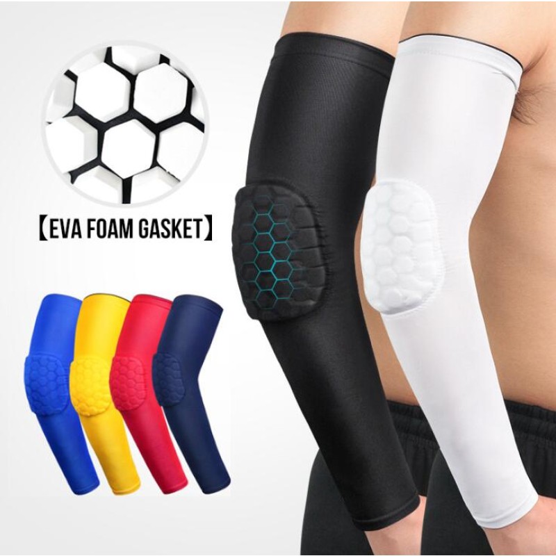 Elbow Pad Supplier - Custom Men Sport Basketball Golf Cycling Anti-collision Honeycomb Arm Sleeve