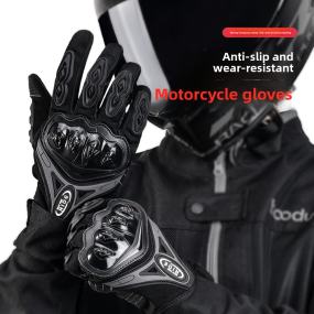 Motorcycle Gloves Manufacturer - Unisex Comfortable Full-Finger PU Motorcycle Gloves Four Antidrop for Off-Road