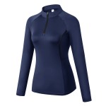 Pullover T Shirts Manufacturer - Top Selling Women 1/4 Zip Pullover Quarter T-shirts Long Sleeve Sport