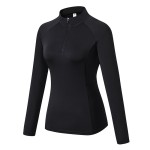 Pullover T Shirts Manufacturer - Top Selling Women 1/4 Zip Pullover Quarter T-shirts Long Sleeve Sport