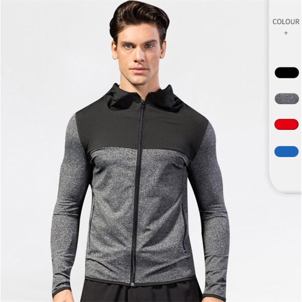 Sports Jacket Manufacturer - Men's Autumn and Winter Sports Hooded Fitness Running Training Quick Dry Jacket