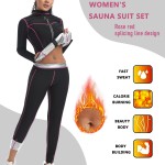 Sauna Set Factory - Custom Logo Sauna Long Sleeved Jacket Pants Sweat Set Contrasting Lines