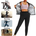 Sauna Suit Factory - Workout Fitness Weight Loss Sweat Jacket Pants Long Sleeve Zipper Body Shaping