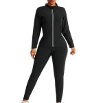 Sauna Suit Factory - Workout Fitness Weight Loss Sweat Jacket Pants Long Sleeve Zipper Body Shaping