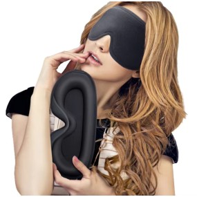 Sleeping Mask Factory - Kezhi Customized Light Weight Memory Foam Ice Silk Travel Blindfold