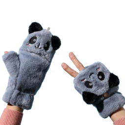 Children Gloves Manufacturer - Cute Panda Winter Warmth Driving Thick Gloves Student Writing Flip