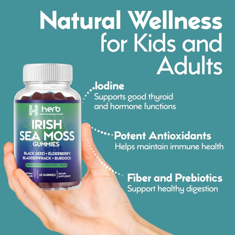 ODM/OEM Irish Sea Moss Gummies Manufacturer - Private Label Advanced Formula with Burdock Root for Immunity Gut & Energy