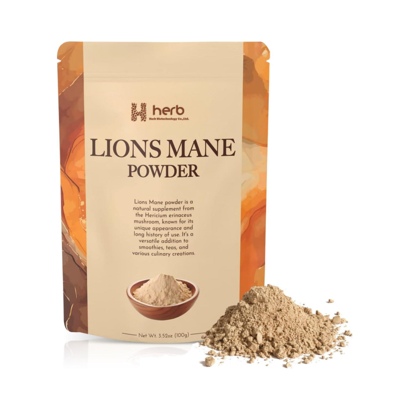 Organic Lion's Mane Mushroom Powder Manufacturer - OEM/ODM 8oz Pure Fruiting Body Superfood for Brain Focus & Immune Health (Filler-Free)
