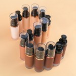 化妆品液体粉底生产厂家-玫瑰金黑色磨砂方瓶化妆品