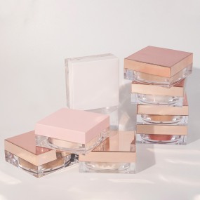 Pearl Powder Manufacturer - White Square with Puff Beauty Personal Care No Logo