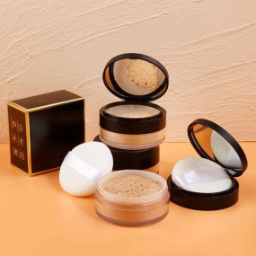 Face Powder Factory - Silver Square Container Cosmetics OEM Makeup Personal Care