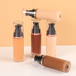 化妆品液体粉底生产厂家-玫瑰金黑色磨砂方瓶化妆品